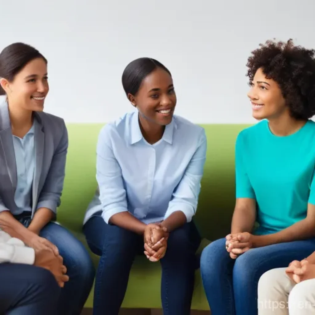 범죄 피해자 신변 보호 - **Prompt 1: A Moment of Compassionate Support**
    "A diverse group of individuals (adults and youn...