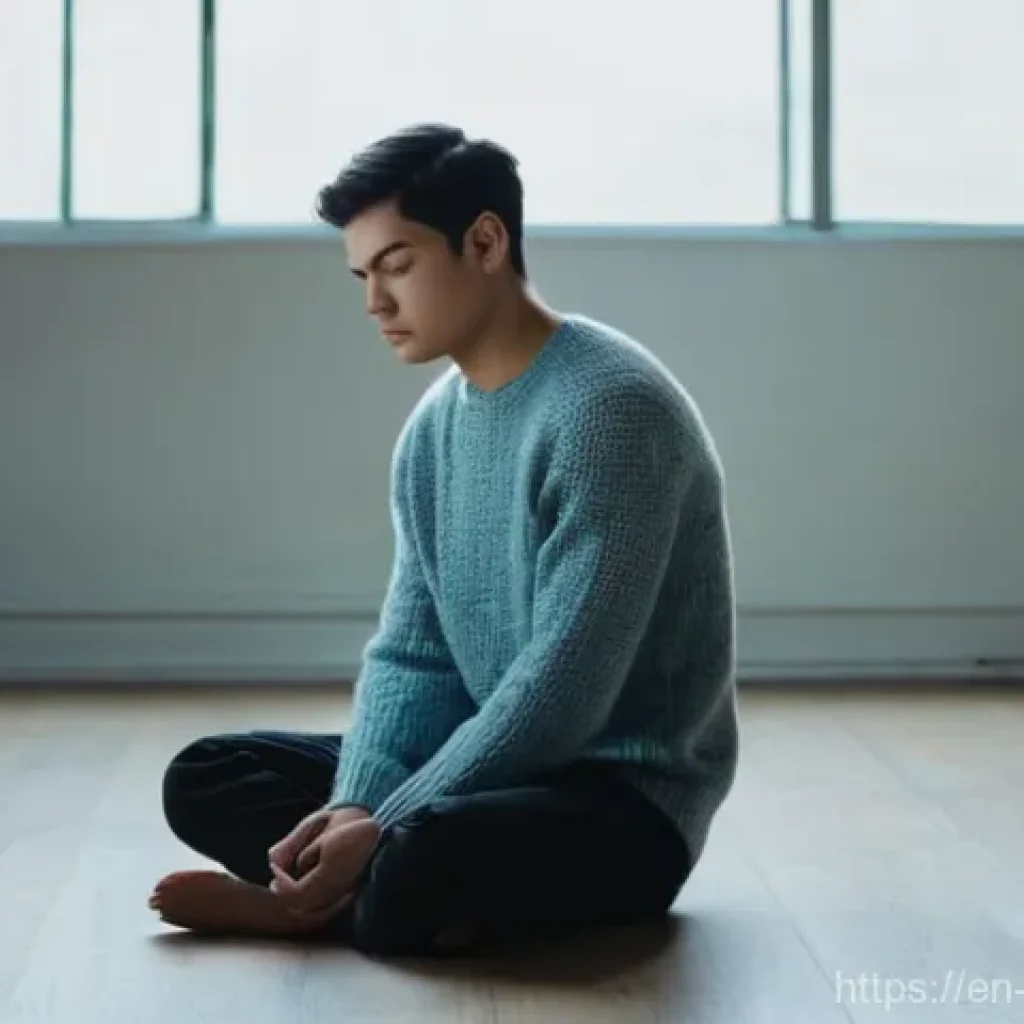 범죄 피해자 회복을 위한 치료법 연구 - **Prompt:** A solemn, contemplative adult figure (gender-neutral) sitting alone in a softly lit room...