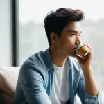 범죄 피해자 지원 서비스 리뷰 - **Prompt:** A solo figure, appearing thoughtful but not defeated, sitting in a gently lit, modern li...